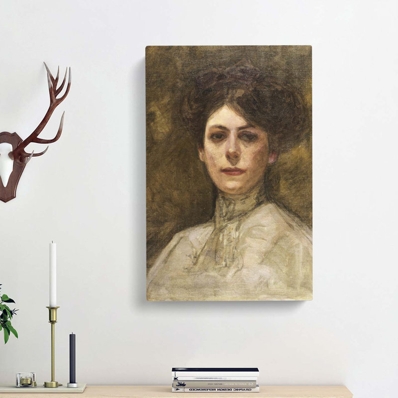 Portrait Of An Italian Lady by Fujishima Takeji - Wrapped Canvas Painting, 60cm H x 40cm W x 3cm D