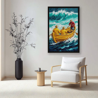 Canvas Wall Art Hawaii Ocean Canoe Wall Art-2 Vintage Poster Print Home Decor