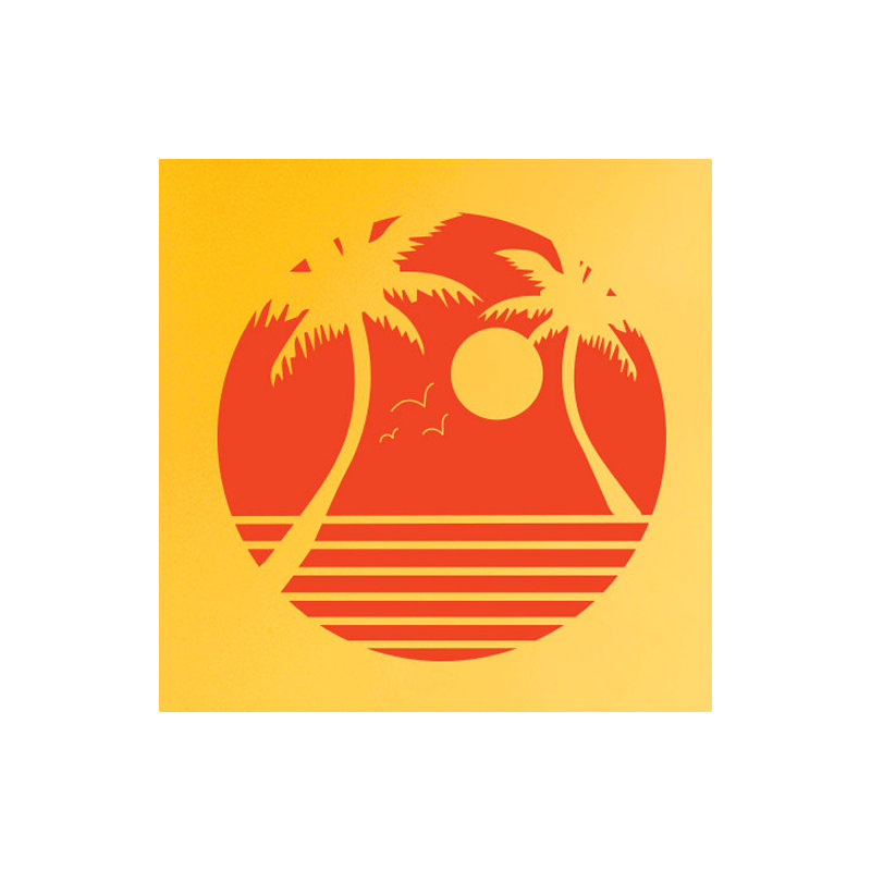 Nautical & Beach Non-Wall Damaging Wall Decal, Orange