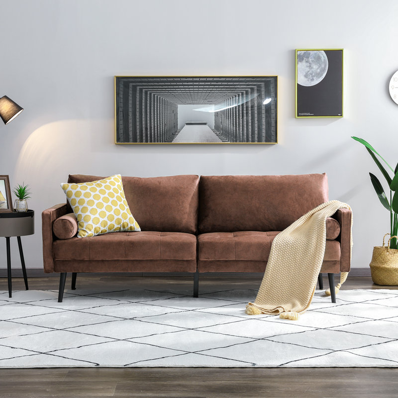 3 Seater Velvet Sofa, Orange