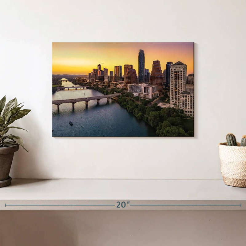 Skyline de Sirci Austin au crépuscule, H 8 po x l 12 po