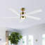 Ventilateur de plafond standard à DEL à 5 pales Athanafis avec télécommande et ensemble d'éclairage inclus-625809389-664920888-662771200