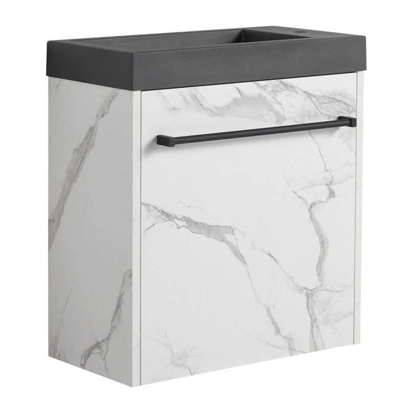 Wall Mounted Bathroom Vanity With Sink, Floating Bathroom Cabinet for Small Bathroom & Powder Room