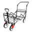 Chariot pliant portatif - Wagon solide et extérieur avec frein de roue avant et porte-gobelet (noir + capacité utilitaire rouge de 150 livres)