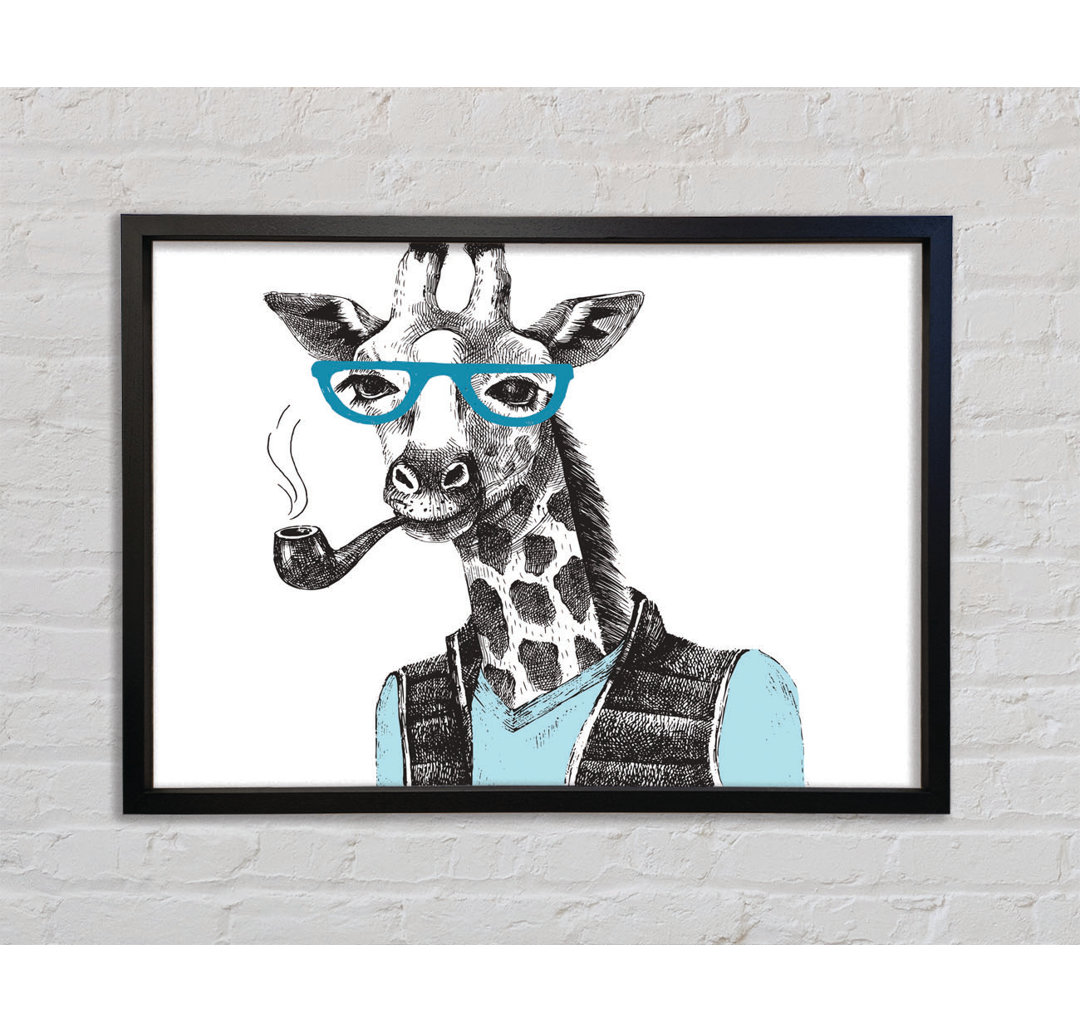 Die Giraffe mit Brille Gerahmter Druck