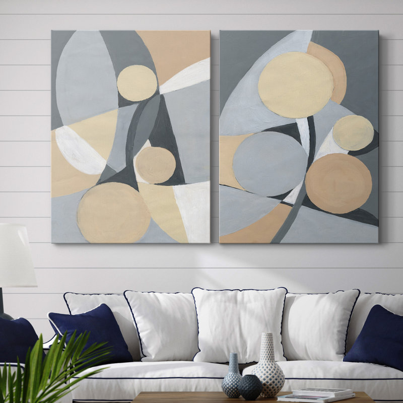 " Millenium I " 2 - Pieces, No Mat, 40" H x 30" W x 1" D, Wrapped Canvas