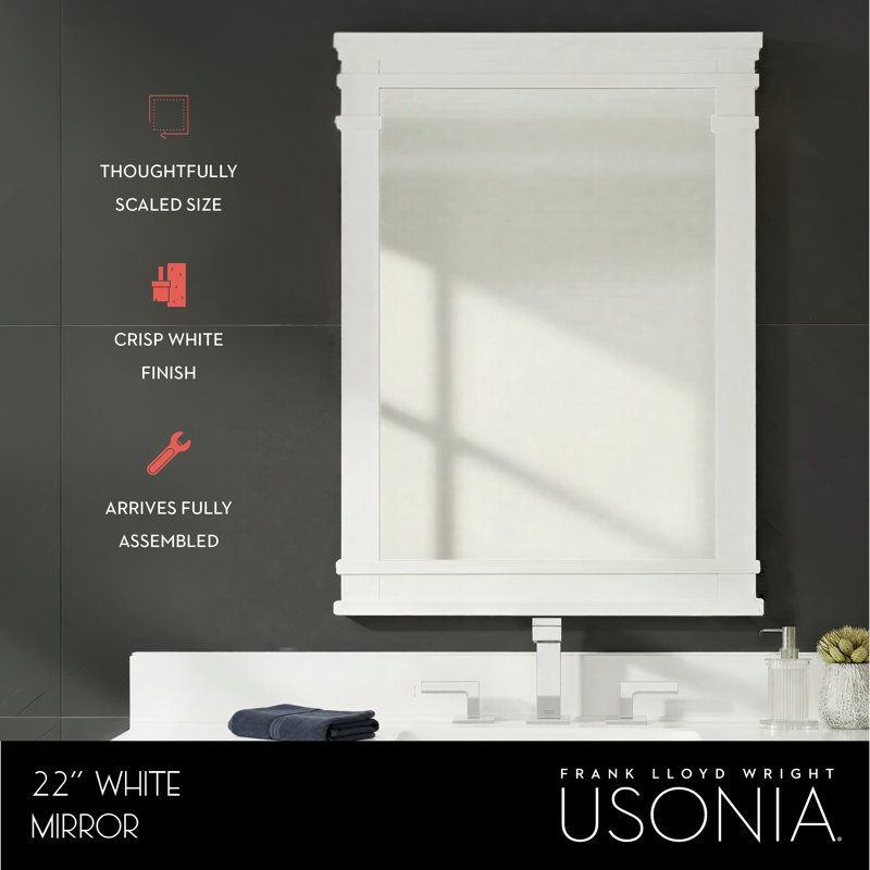 Lankford Wood Mirror, White, 22 x 1.25 x 30