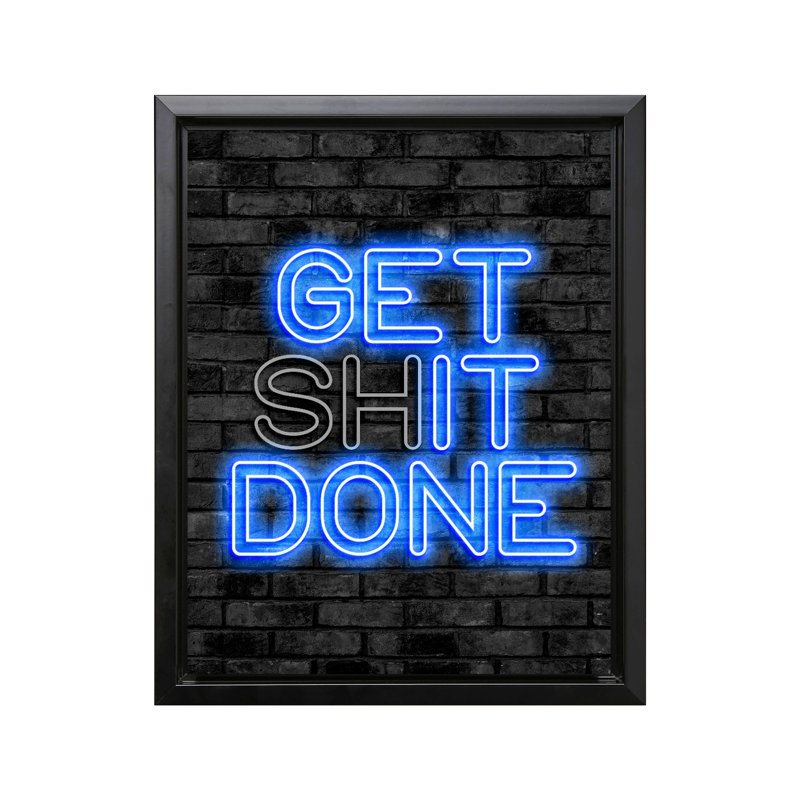 Get It Done, Black Framed, Canvas, 12"H x 16"W