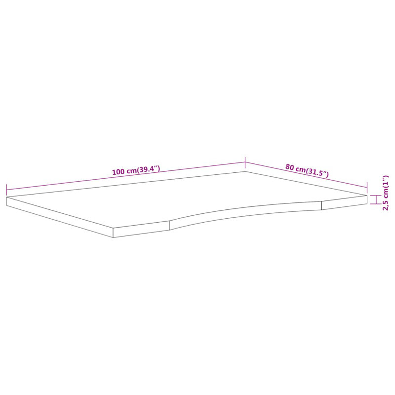 Starkes Desk Table Top, 2.5cm  H  x  160cm  W  x  80cmD
