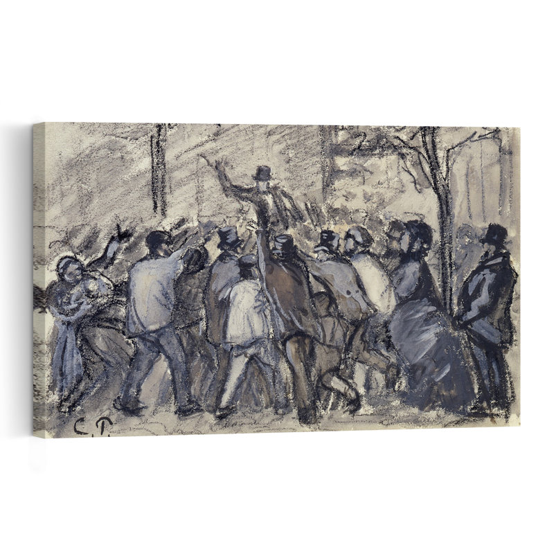 Urban Uprising In Paris, 1870 Contemporary Architecture City Wall Art Print by Camille Pissarro - 1 Piece Wrapped Canvas Wall Art