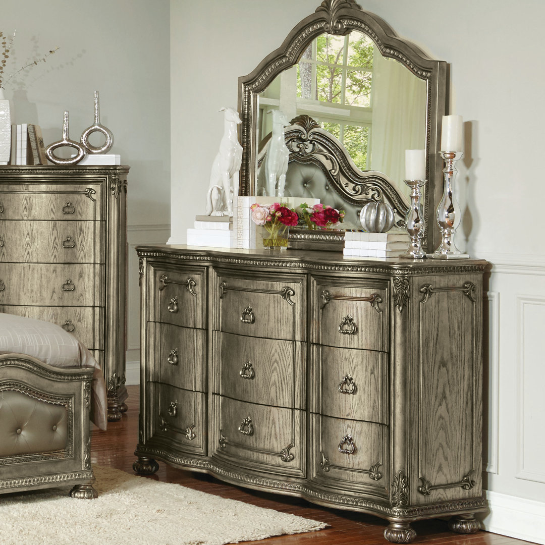 Blissfield 68'' W 9 - Drawer Dresser with Mirror Astoria Grand