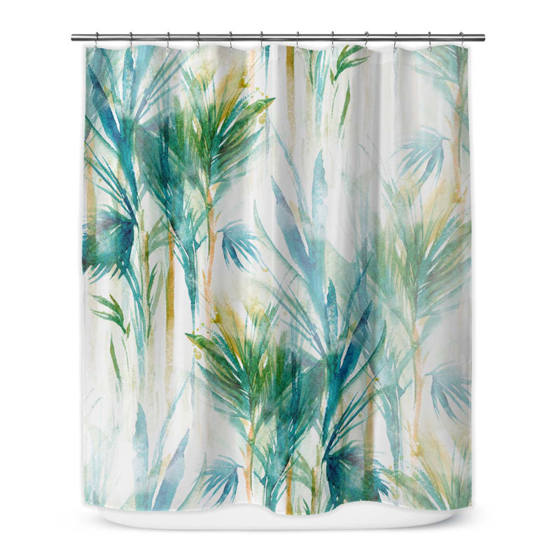 Lillian Floral Single Shower Curtain, 90" H x 70" W