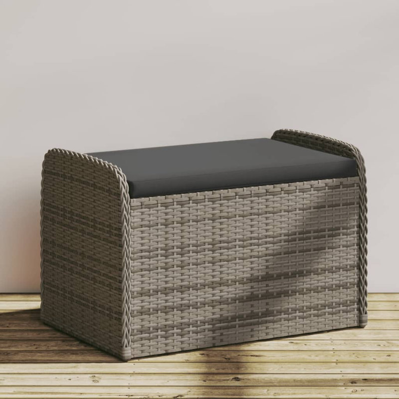 Banc de rangement gris et blanc