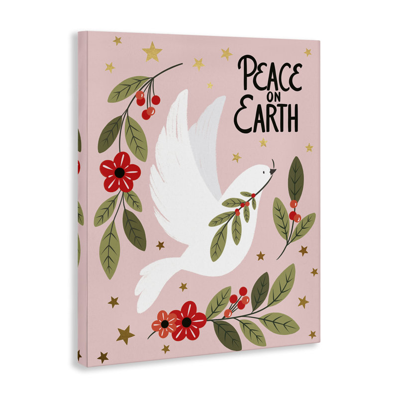 Art mural sur toile Peace on Earth Dove, design par Jo Taylor, H 30 po x l 24 po