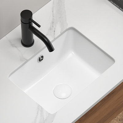 Lavabo de salle de bain encastré en céramique en porcelaine avec lavabo à encastrer encastré sous le comptoir