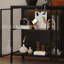 Buffet de vitrine 4 portes de 140 cm de large avec éclairage DEL 3 couleurs et verre trempé-491051929