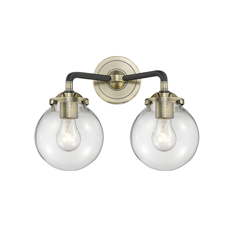 Clementina 2 - Light Dimmable Vanity Light, 60 W Incandescent Vintage Dimmable Bulb, Clear, Black Antique Brass