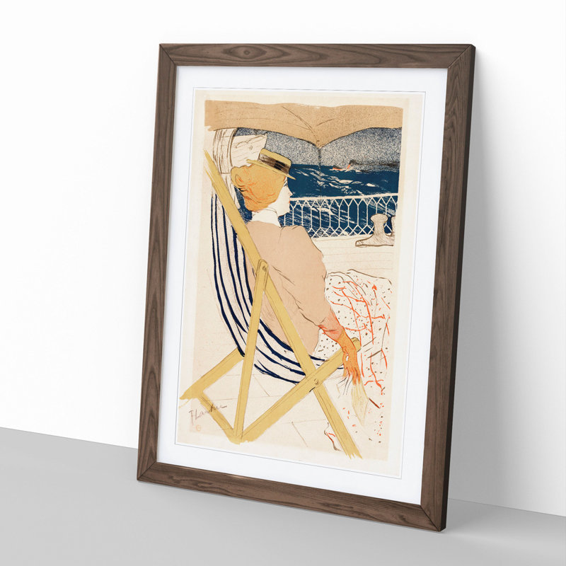 Passenger on the Ship by Henri De Toulouse-Lautrec - Framed Print, Walnut Framed, 90cm H x 65cm W x 2cm D