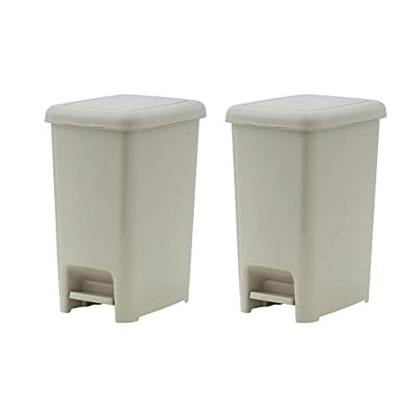 Poubelle avec pédale Superio Slim 10,5 gallons avec couvercle, grande poubelle en plastique, poubelle pour salle de bain, cuisine, bureau, chambre à coucher, dortoir, patio, 2
