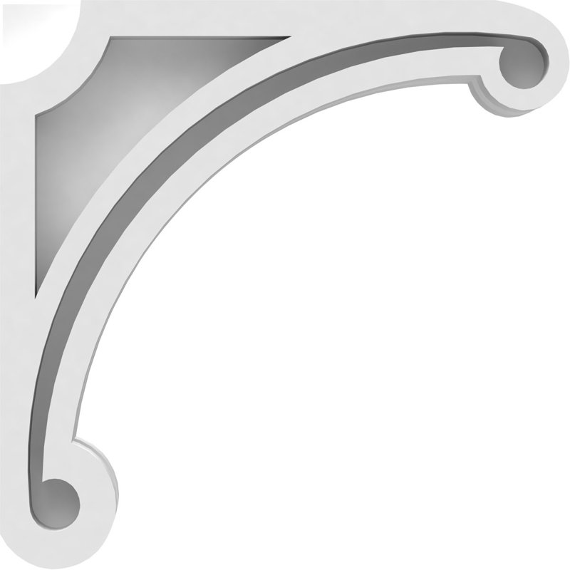 1 7/8"W X 8"D X 8"H Arch Architectural Grade PVC Corbel, 8" H x 8" W x 1.875" D
