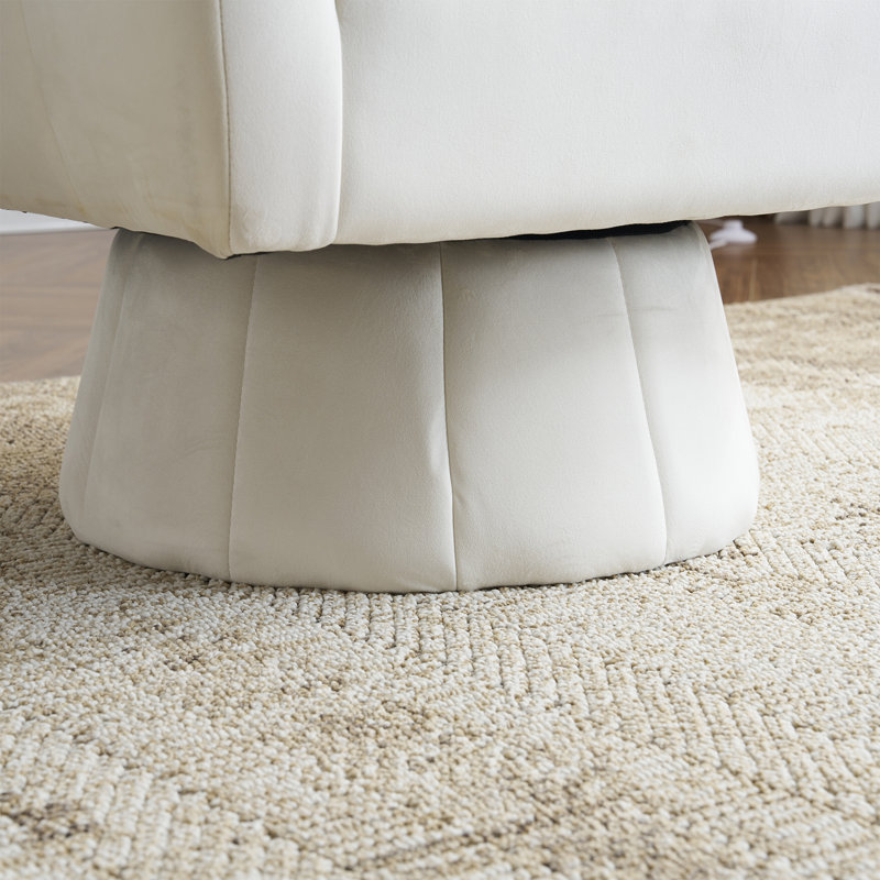 Velvet Swivel Chair, Cream Velvet