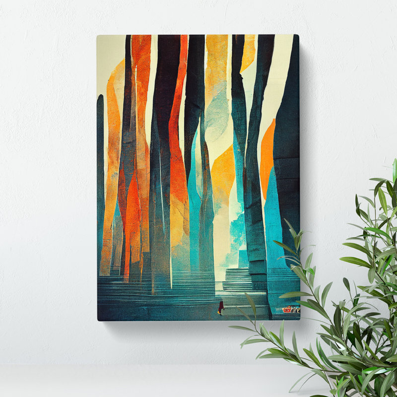 Torn Abstract Forest No.1 - Wall Art, Wrapped Canvas, 50cm H x 35cm W, No Matte