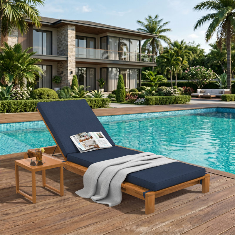 Sunbrella® Outdoor Chaise Cushion, Spectrum Indigo, 24" W x 73" D