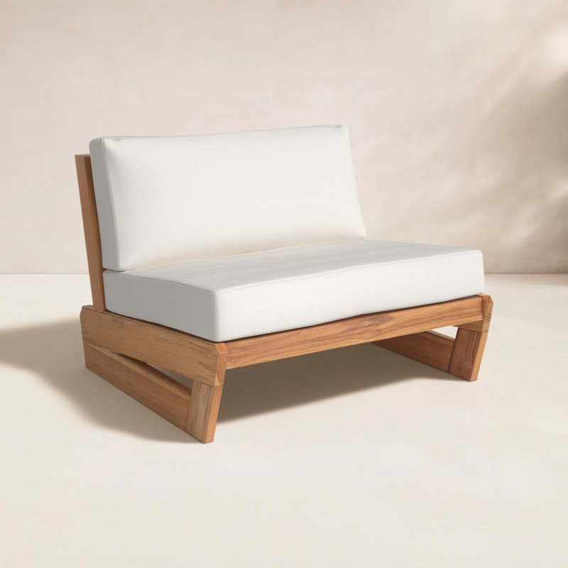 Brazilian Teak Patio Chair, Beige