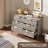 6 Drawers Dresser for Bedroom, 47.2" Wide Dressers with Curved Profile Design, Fluted Wood Drawers with Gold Handle, Modern Chest of Dressers with Thickened Design-120851404