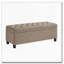 Banc de rangement rembourré capitonné avec pieds en bois