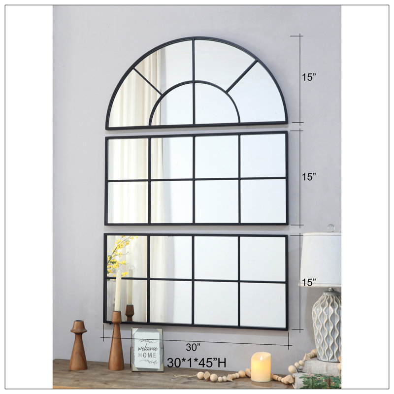 Large Arched Wall Mirror With Three Separate Sections
