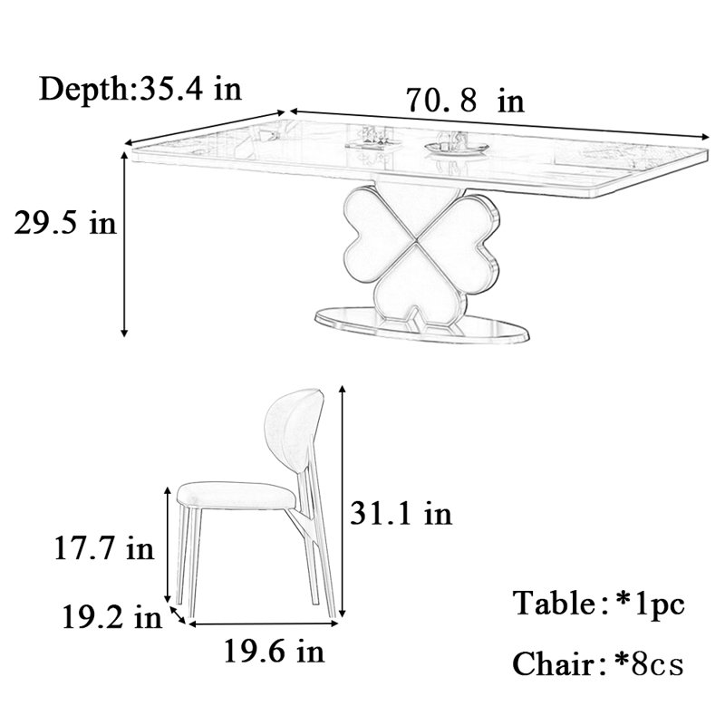 Design sense four-leaf clover  table and chair