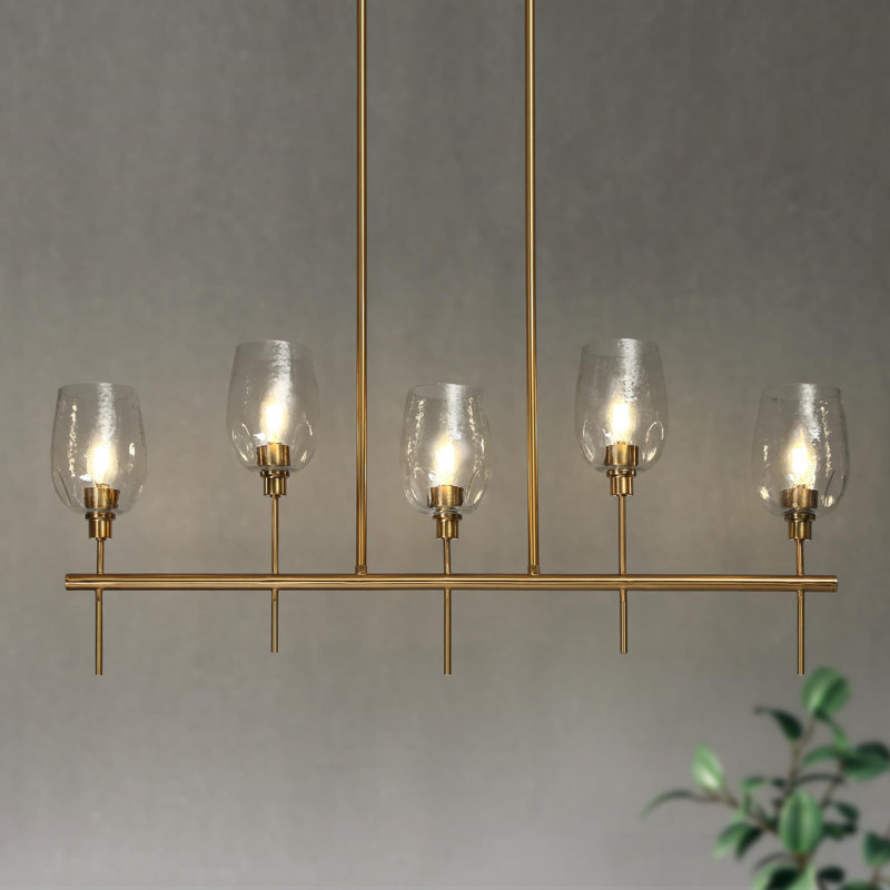 Luminaire suspendu pour îlot de cuisine à 5 lumières Adelgunde