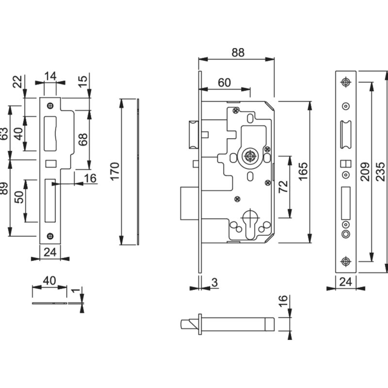 Stainless Steel Latch, Silver