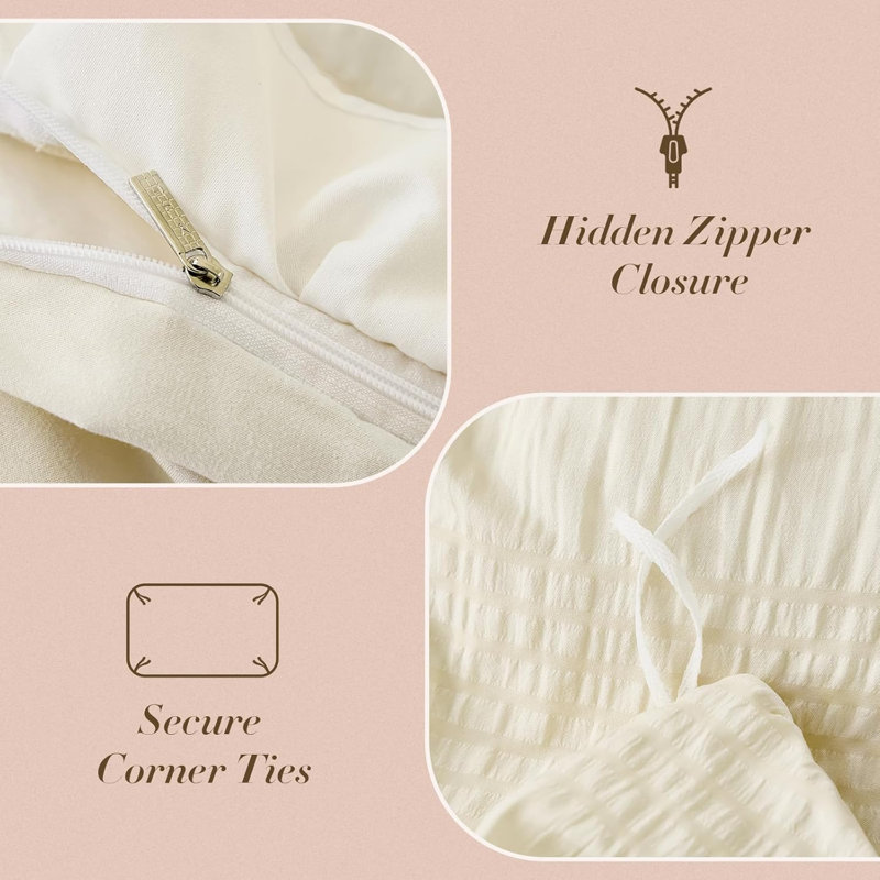 No Pattern Duvet Cover Set, White