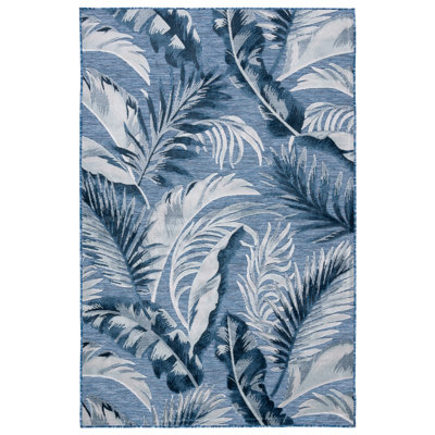 Tapis intérieur / extérieur bleu clair / bleu foncé Mazzola