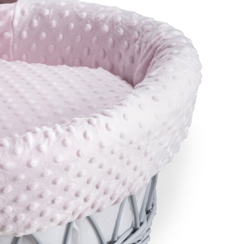 Dimple Wicker Moses Basket, Pink
