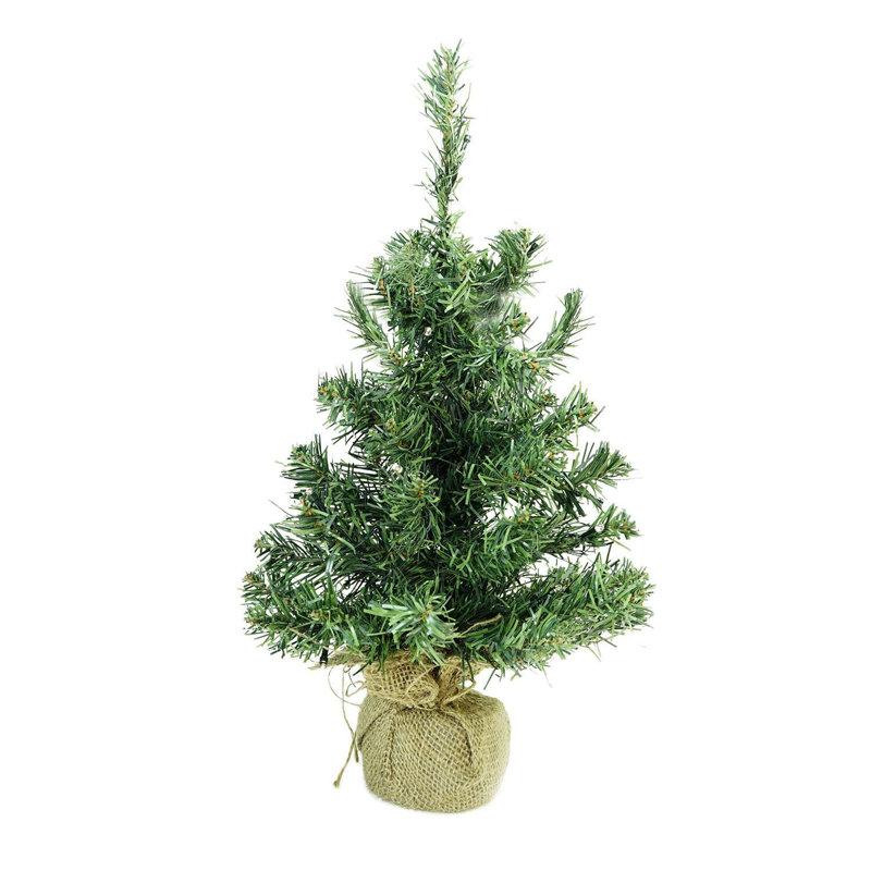 Arbre de Noël artificiel pin vert 18 po deux tons avec lumières DEL claires