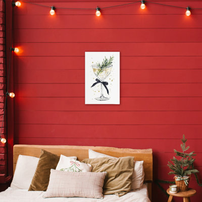 Cocktail de Noël avec toile de brindille de sapin, design par Petal Prints Design