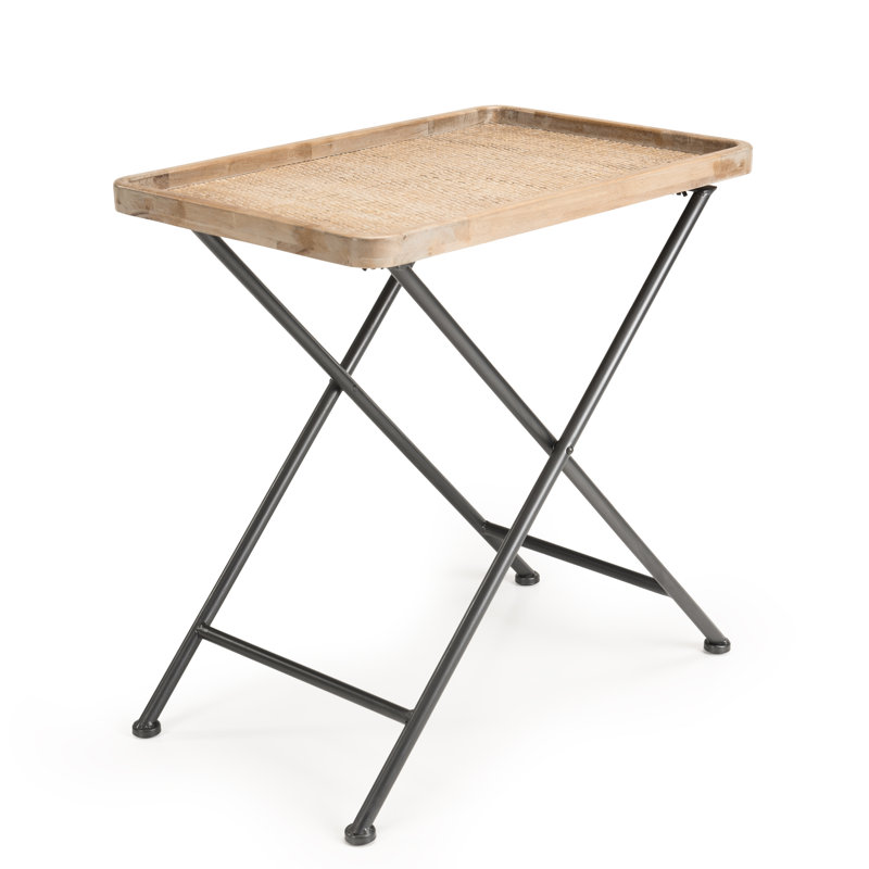 Glascock Tray Top Cross Legs End Table