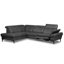 Genuine Leather Reclining Corner Sofa with Adjustable Headrests and Adjustable Armrest and Storage-25563102-25563103
