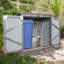 La poubelle contient 2 poubelles en métal pour le rangement des ordures, en acier inoxydable galvanisé, une remise pour la cour de jardin grise