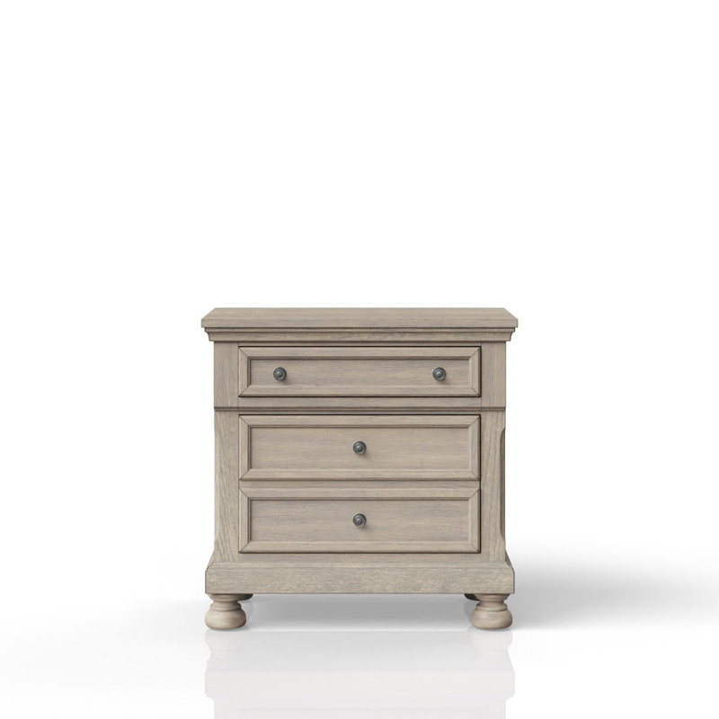Table de chevet deux tiroirs gris antique