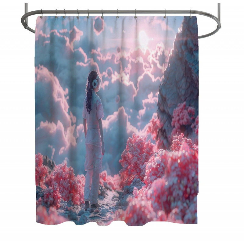 Adventure Landscape Warm Shower Curtain, 83"H x 70"W