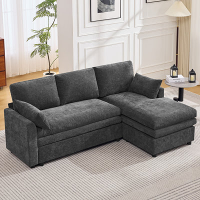 Canapés modulaires de 85 po avec méridienne gauche, canapé confortable à double couche profonde