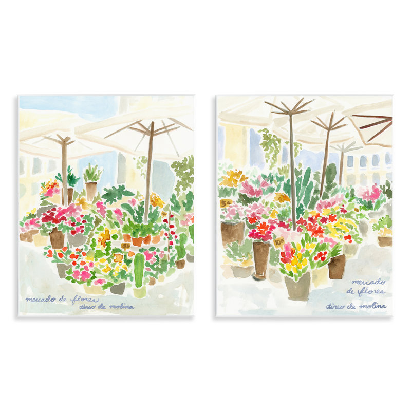  "Outdoor Gardens", ensemble de plaques murales de patio par June Erica Vess