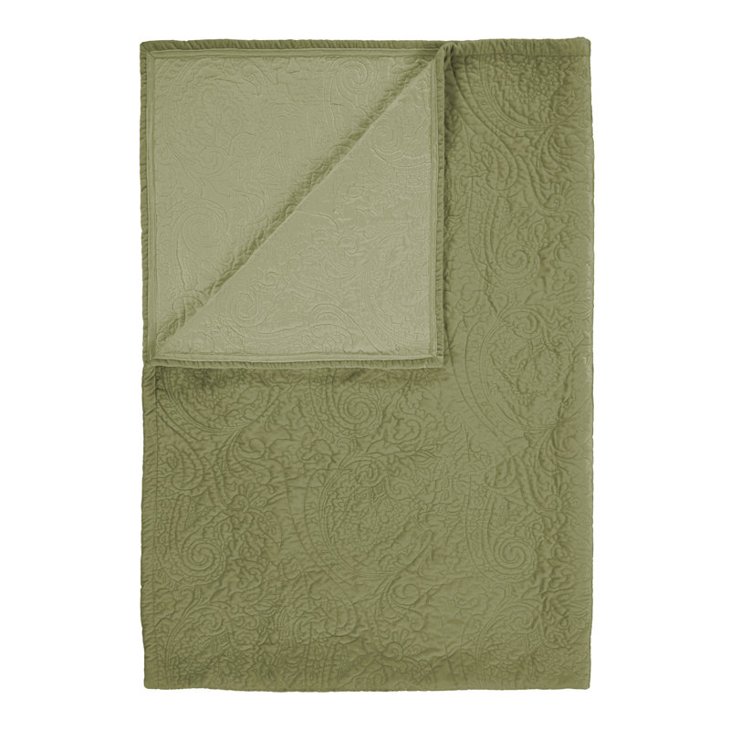 Roeby Polyester Bedspread, 180cm W x 265cm L, Moss