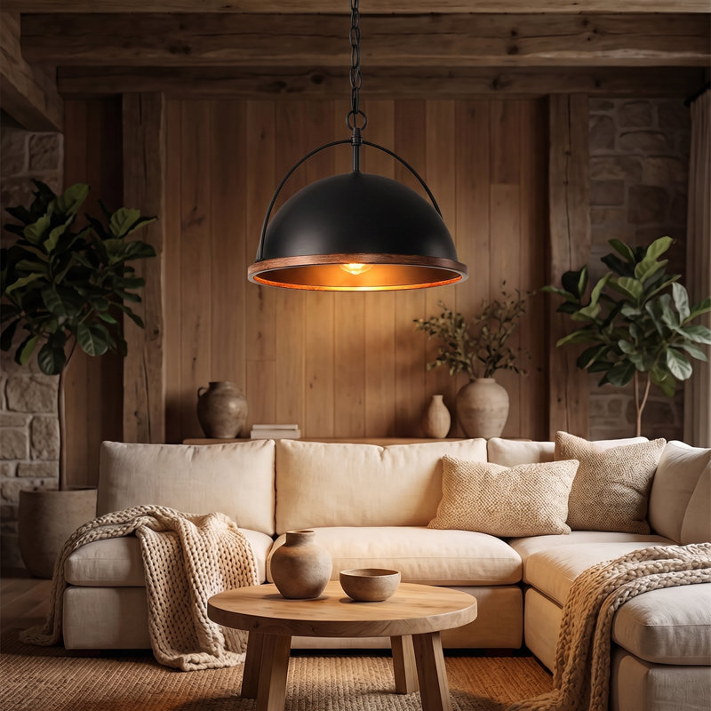Luminaire suspendu en métal 13 po à hauteur réglable