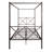 Metal Canopy Bed Frame Full Size, Platform Bed Frame with X-Shaped Frame, No Box Spring, Black