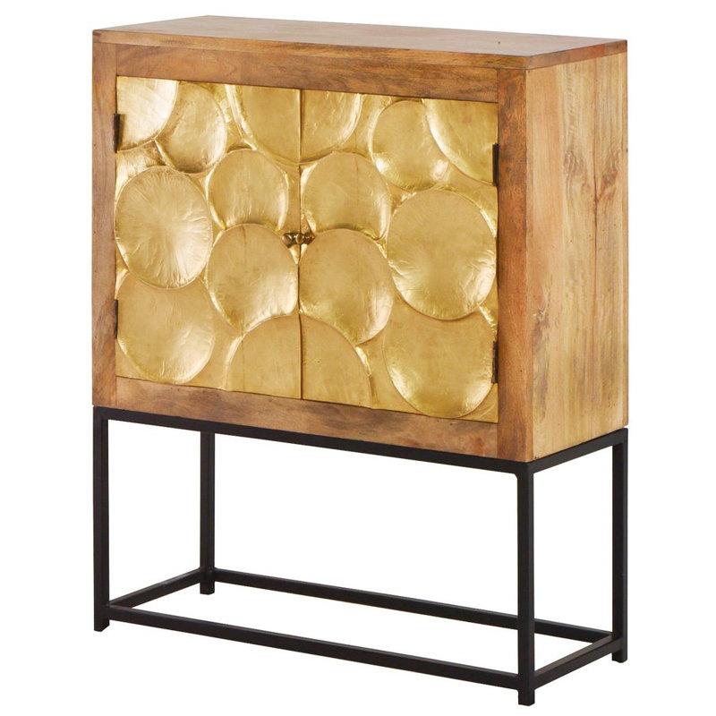Armoire d'appoint 40 "à motif de cerclage moderne en laiton sur support en fer Paris